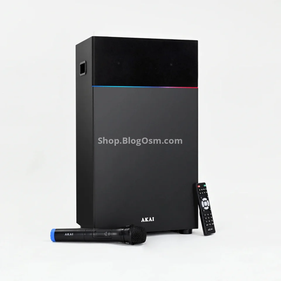 AKAI UltraBoom-80 Bluetooth Party Speaker with wireless Mic | 80W RMS | Karaoke | RGB LED Lights | Digital Display